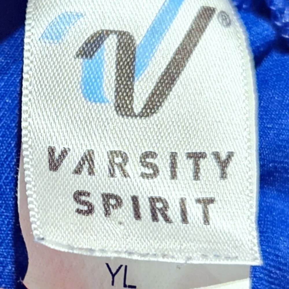 Varsity Spirit Cheer Dance Royal Blue Long Sleeve V Neck Crop Top & Dance Shorts